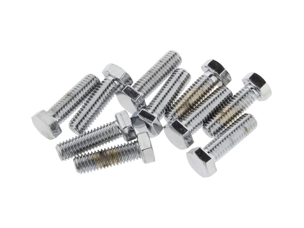 3/8-16 x 1-1/4in. UNC Hex Head Bolts - Chrome. Pack 10.