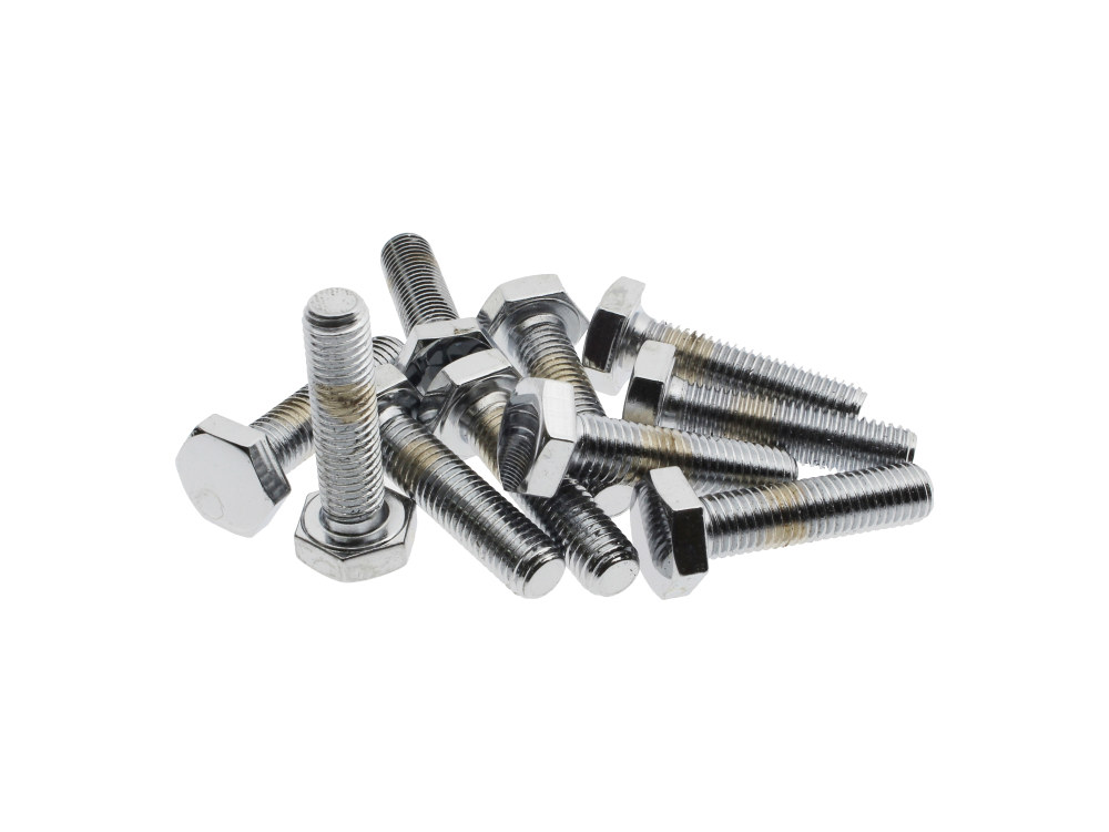1/4-28 x 1in. UNF Hex Head Bolts - Chrome. Pack 10.