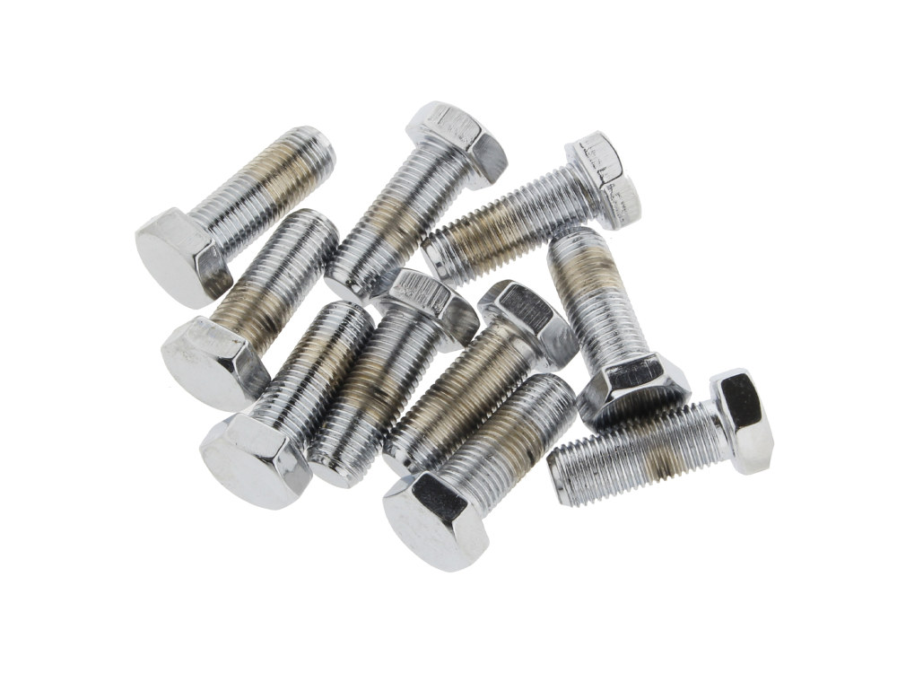 3/8-24 x 1in. UNF Hex Head Bolts - Chrome. Pack 10.
