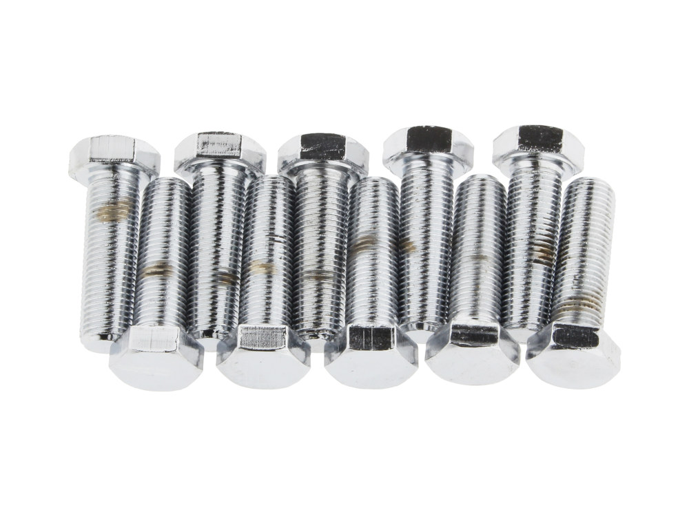 3/8-24 x 1-1/4in. UNF Hex Head Bolts - Chrome. Pack 10.