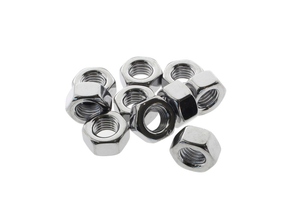 5/16-24 UNF Hex Nuts – Chrome. Pack 10.