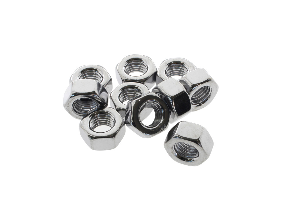 5/16-24 UNF Hex Nuts - Chrome. Pack 10.