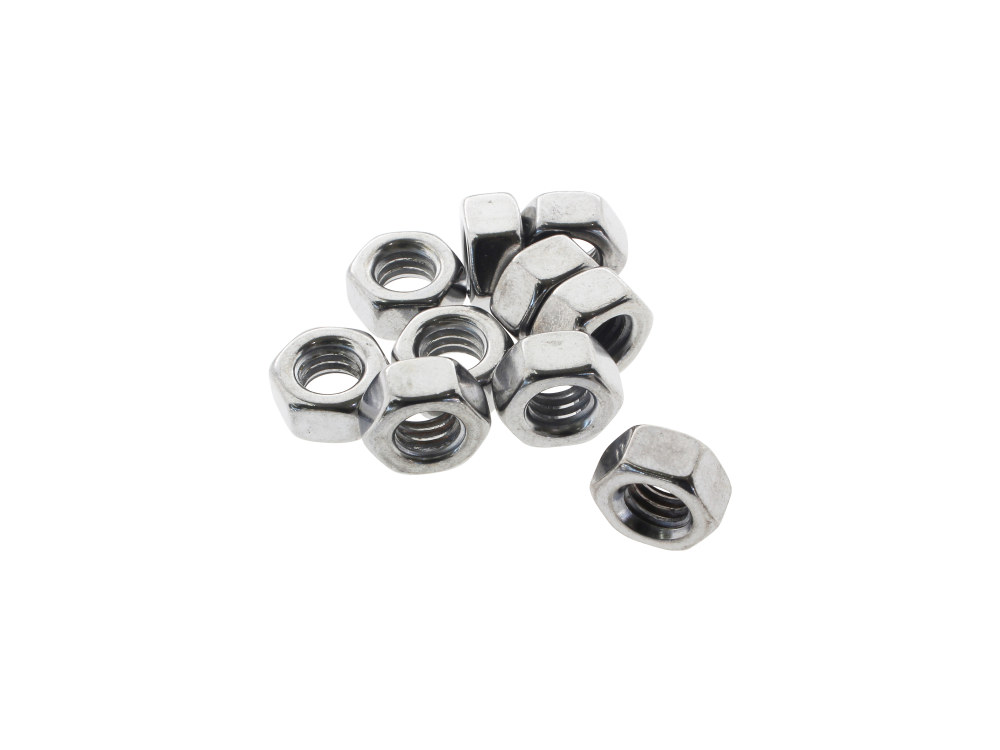 5/16-18 UNC Hex Nuts - Chrome. Pack 10.