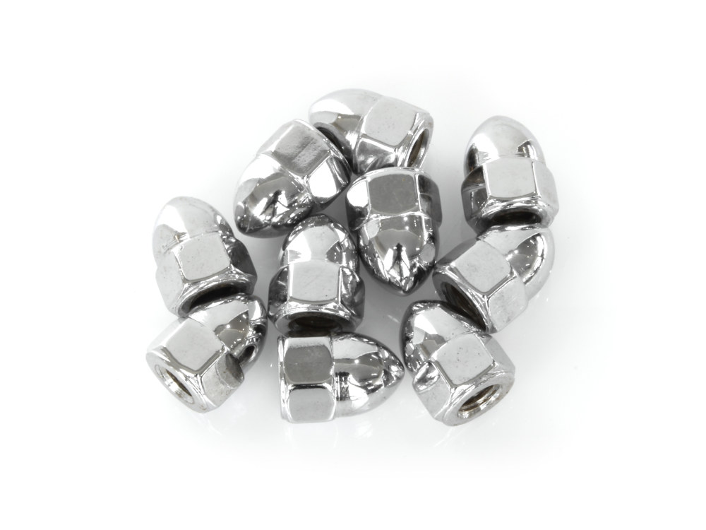 1/4-28 UNF Acorn OEM Style Nuts – Chrome. Pack 10.