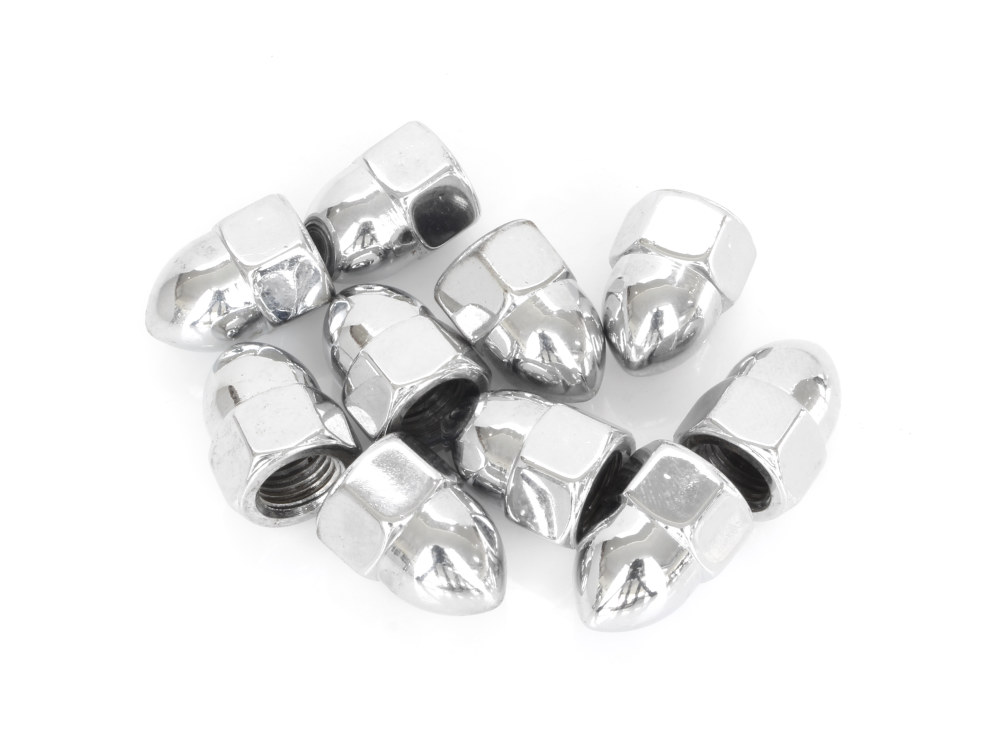 7/16-20 UNF Acorn OEM Style Nuts – Chrome. Pack 10.