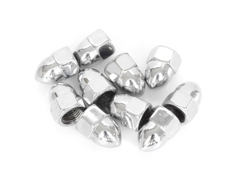 7/16-20 UNF Acorn OEM Style Nuts - Chrome. Pack 10.