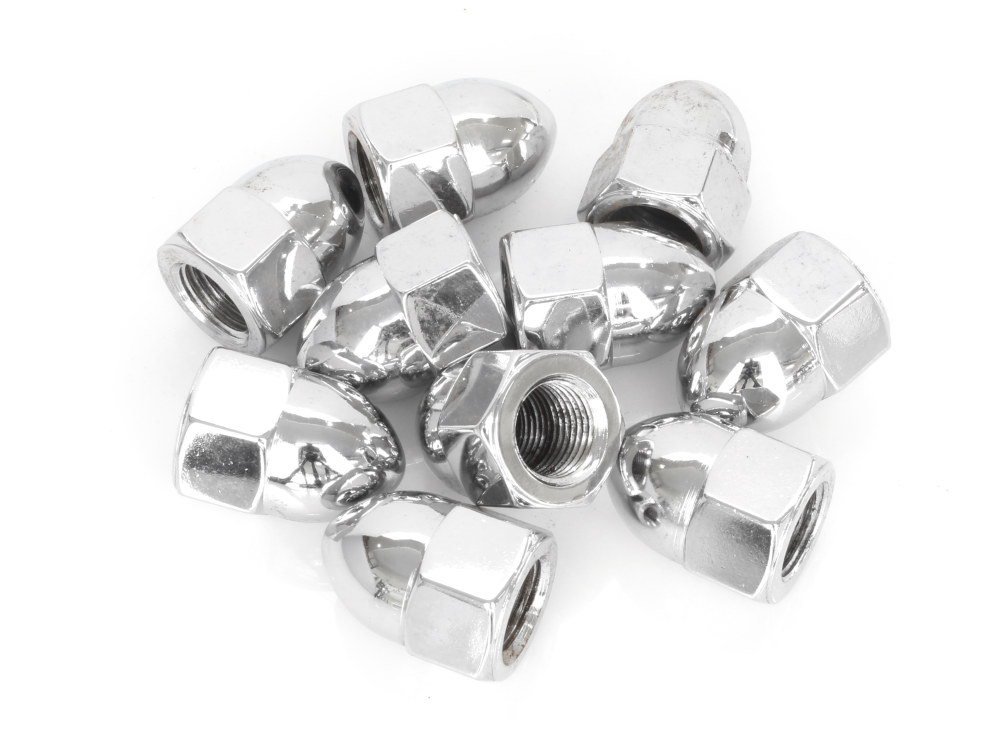 1/2-20 UNF Acorn OEM Style Nuts – Chrome. Pack 10.