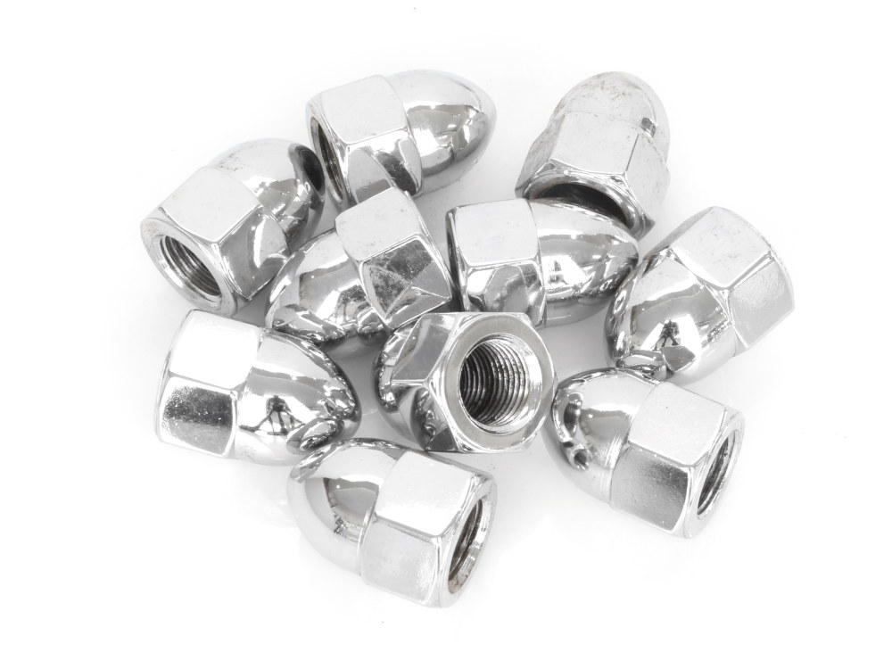 1/2-20 UNF Acorn OEM Style Nuts - Chrome. Pack 10.