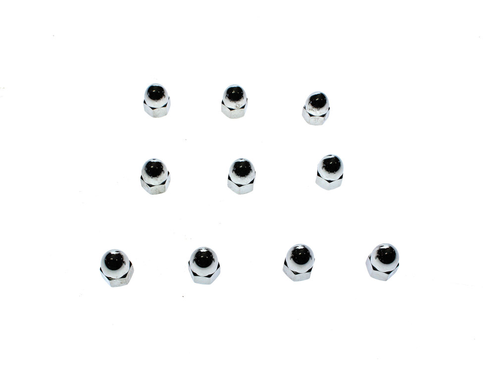 1/2-13 UNC Acorn OEM Style Nuts - Chrome. Pack 10.