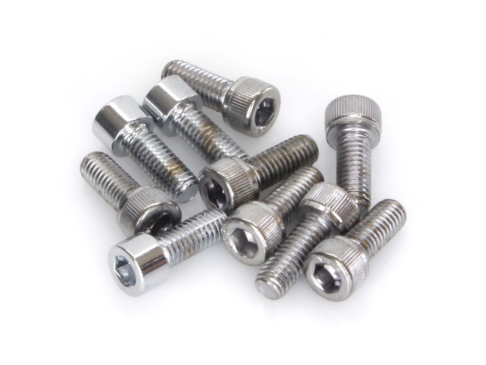 10-32 x 1/2in. UNF Polished Socket Head Allen Bolts – Chrome. Pack 10.