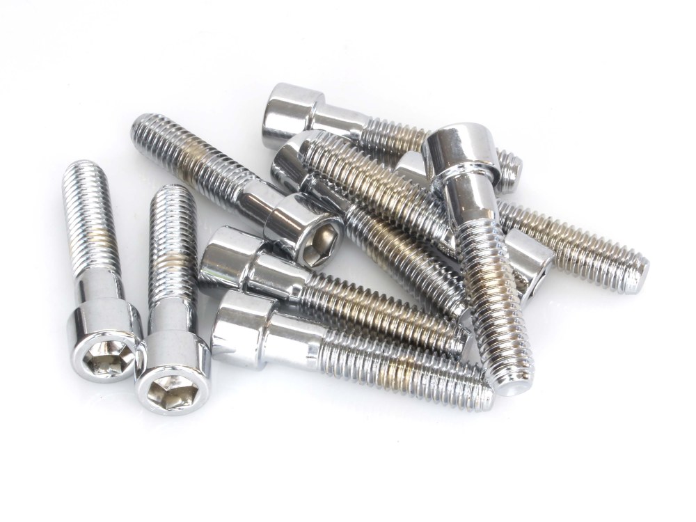 7/16-14 x 2in. UNC Polished Socket Head Allen Bolts - Chrome. Pack 10.