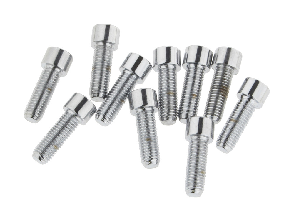 1/4-28 x 3/4in. UNF Polished Socket Head Allen Bolts – Chrome. Pack 10.
