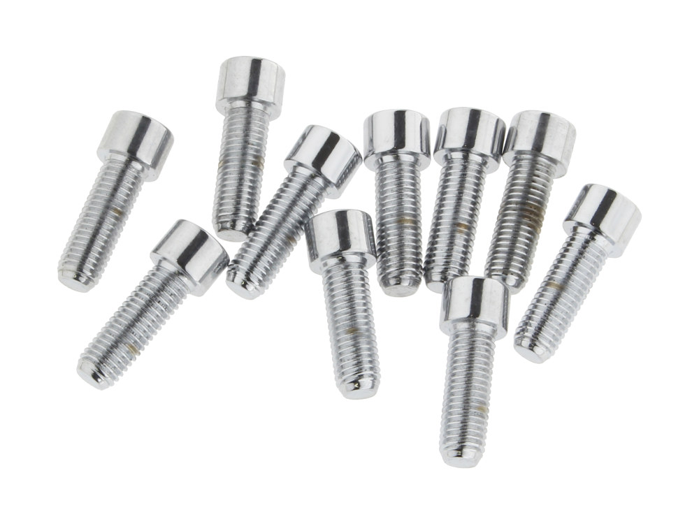1/4-28 x 3/4in. UNF Polished Socket Head Allen Bolts - Chrome. Pack 10.