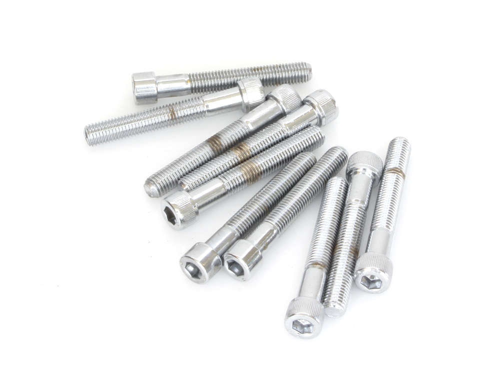 1/4-28 x 1-3/4in. UNF Polished Socket Head Allen Bolts – Chrome. Pack 10.