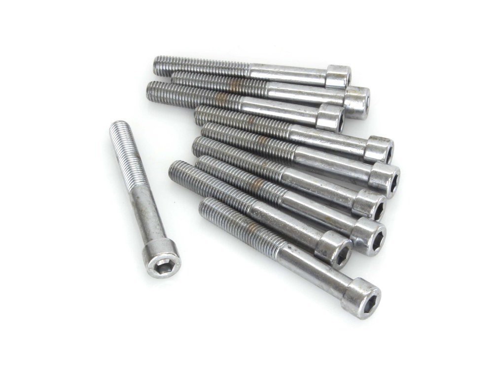 1/4-28 x 2in. UNF Polished Socket Head Allen Bolts - Chrome. Pack 10.