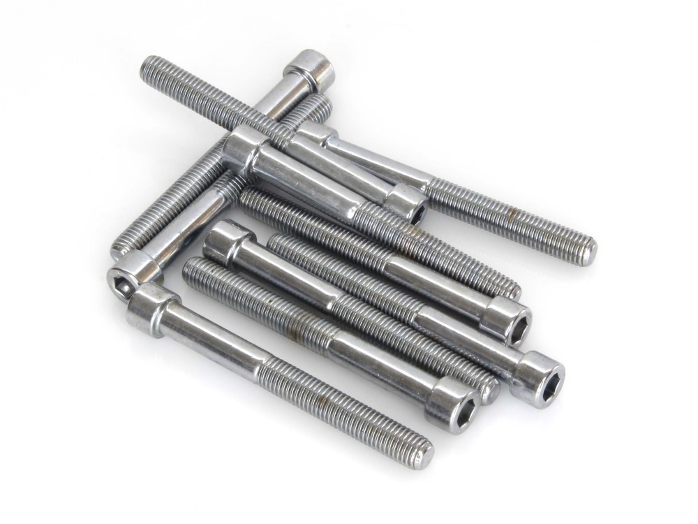1/4-28 x 2-1/4in. UNF Polished Socket Head Allen Bolts – Chrome. Pack 10.