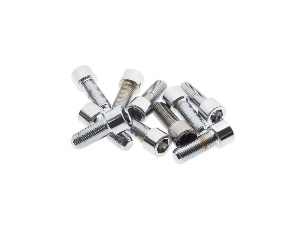 3/8-24 x 1in. UNF Polished Socket Head Allen Bolts – Chrome. Pack 10.
