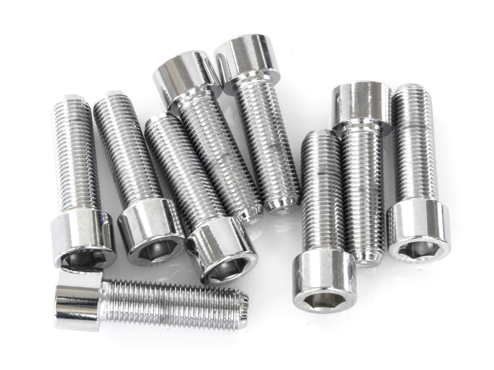3/8-24 x 1-1/4in. UNF Polished Socket Head Allen Bolts – Chrome. Pack 10.