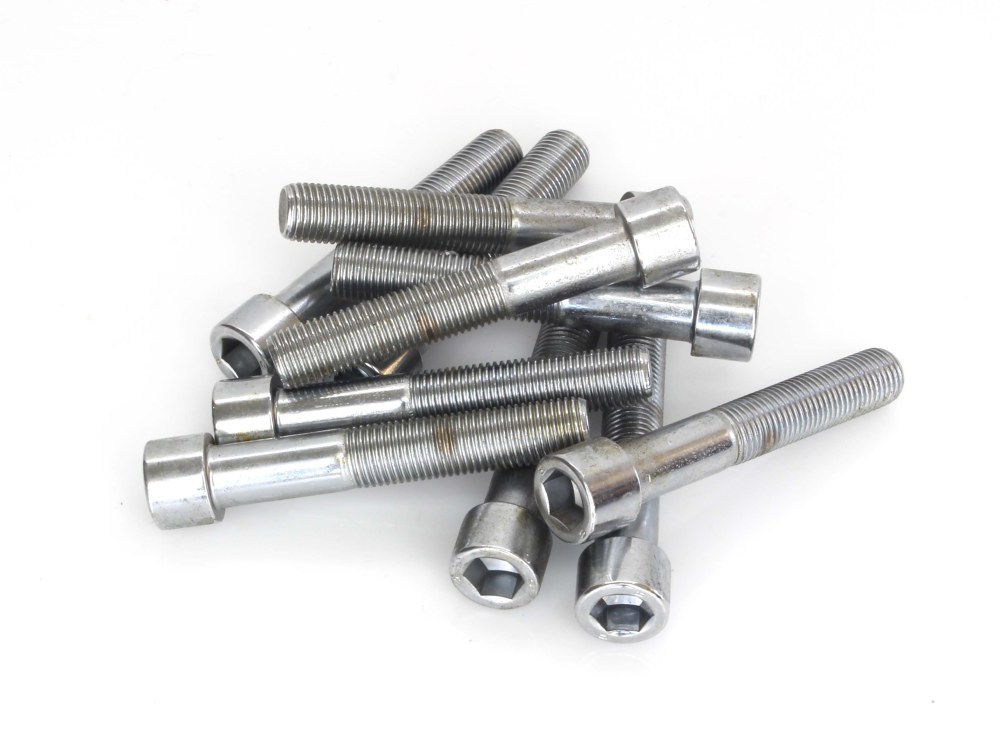 3/8-24 x 2-1/4in. UNF Polished Socket Head Allen Bolts – Chrome. Pack 10.