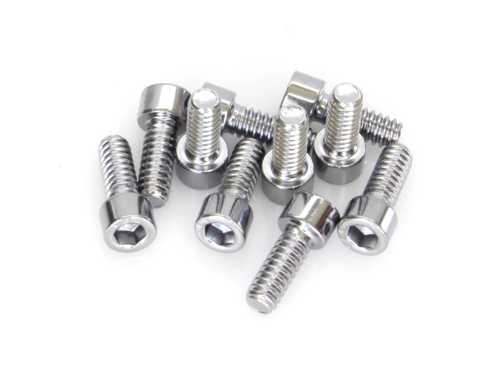 10-24 x 1/2in. UNC Polished Socket Head Allen Bolts - Chrome. Pack 10.