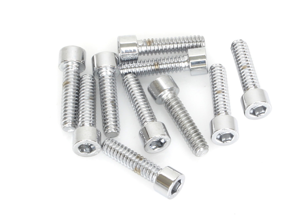 10-24 x 3/4in. UNC Polished Socket Head Allen Bolts – Chrome. Pack 10.