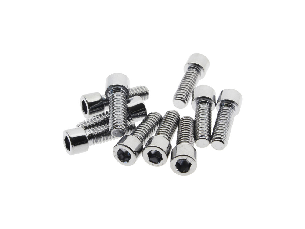 1/4-20 x 3/4in. UNC Polished Socket Head Allen Bolts – Chrome. Pack 10.