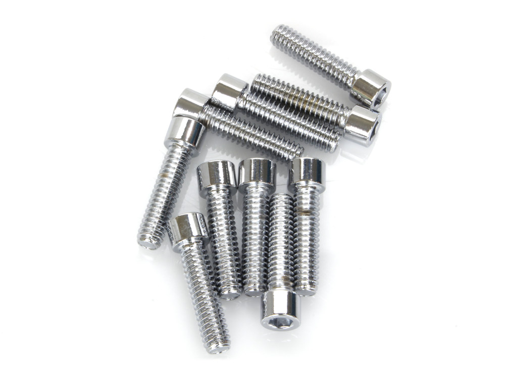 1/4-20 x 1in. UNC Polished Socket Head Allen Bolts - Chrome. Pack 10.
