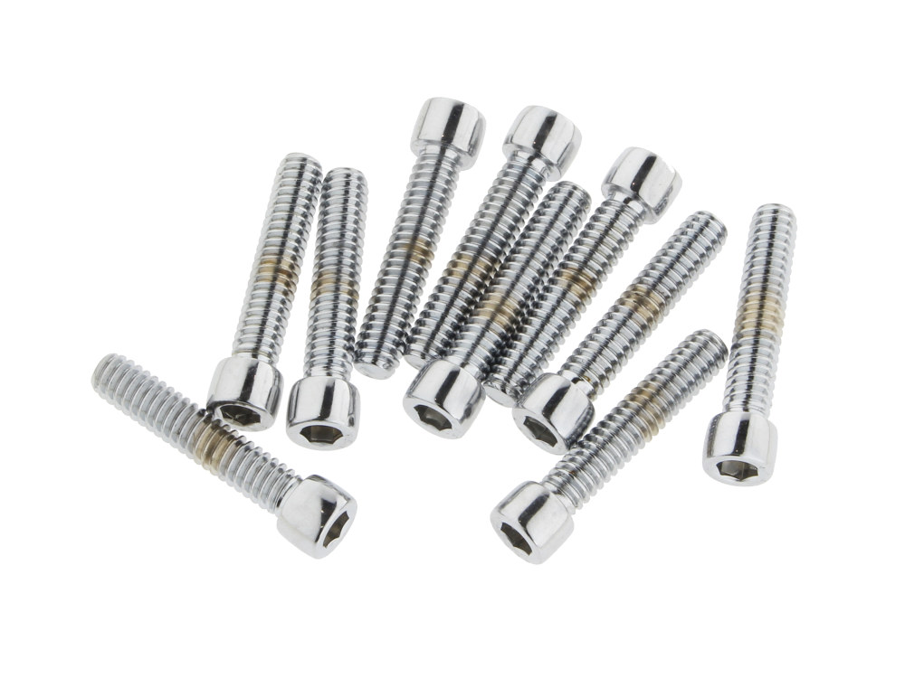 1/4-20 x 1-1/4in. UNC Polished Socket Head Allen Bolts – Chrome. Pack 10.