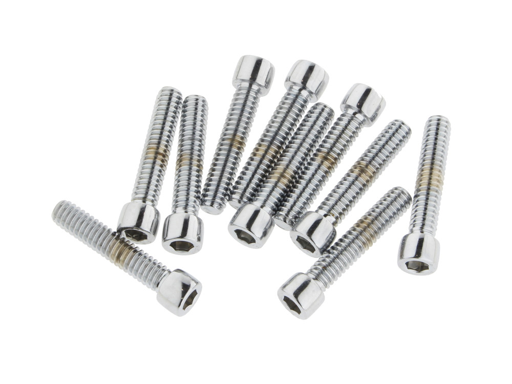 1/4-20 x 1-1/4in. UNC Polished Socket Head Allen Bolts - Chrome. Pack 10.