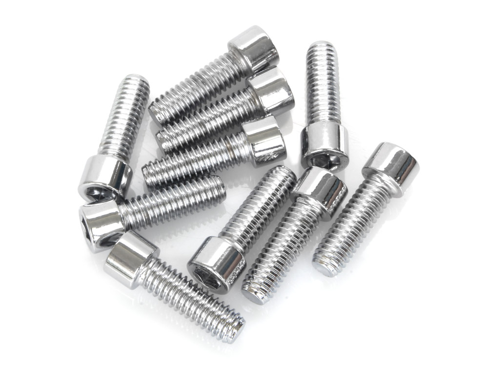 5/16-18 x 1in. UNC Polished Socket Head Allen Bolts - Chrome. Pack 10.