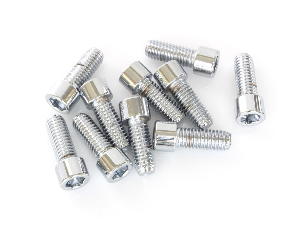 3/8-16 x 1in. UNC Polished Socket Head Allen Bolts – Chrome. Pack 10.