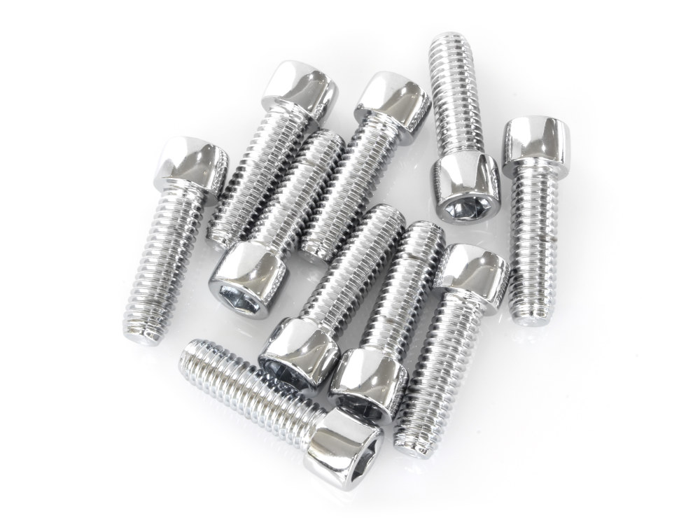 3/8-16 x 1-1/4in. UNC Polished Socket Head Allen Bolts – Chrome. Pack 10.