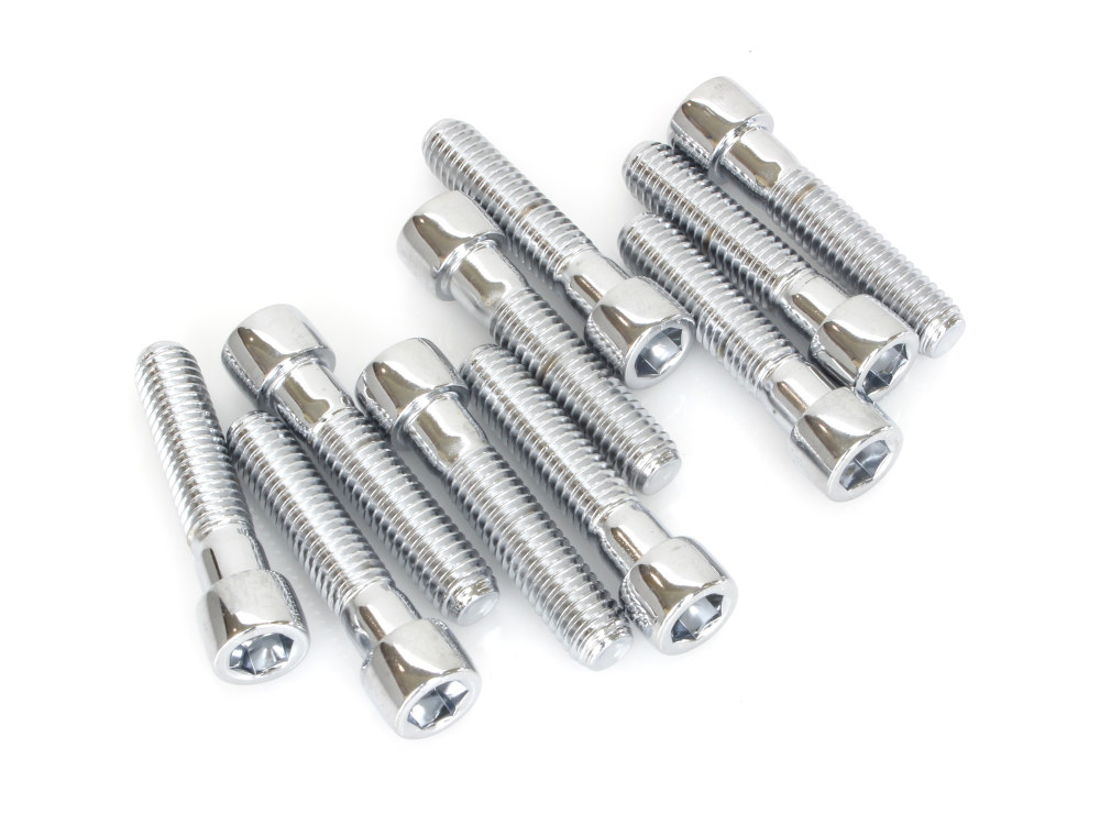 3/8-16 x 1-3/4in. UNC Polished Socket Head Allen Bolts - Chrome. Pack 10.