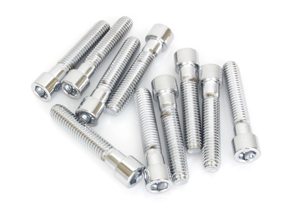 3/8-16 x 2in. UNC Polished Socket Head Allen Bolts – Chrome. Pack 10.