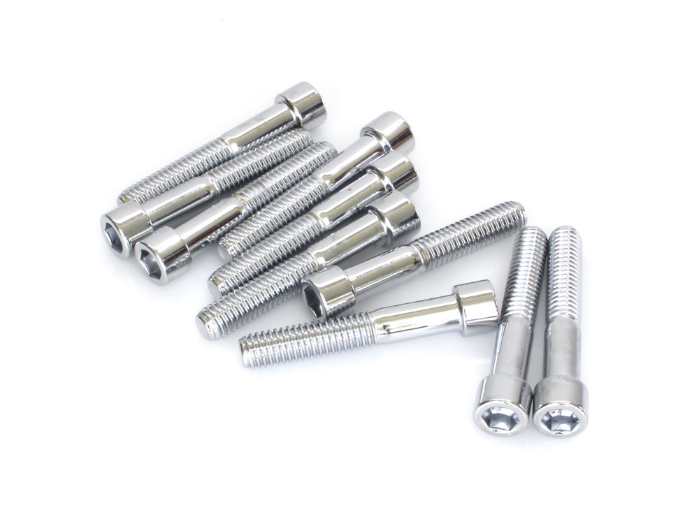 3/8-16 x 2-1/4in. UNC Polished Socket Head Allen Bolts – Chrome. Pack 10.