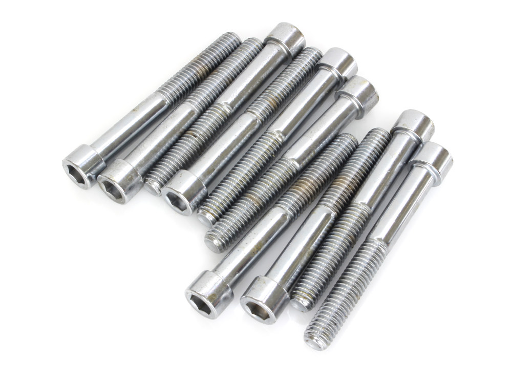 3/8-16 x 3in. UNC Polished Socket Head Allen Bolts – Chrome. Pack 10.