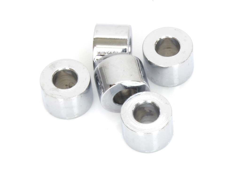 1/4in. ID x 3/8in. Wide Steel Spacers – Chrome. Pack 5.