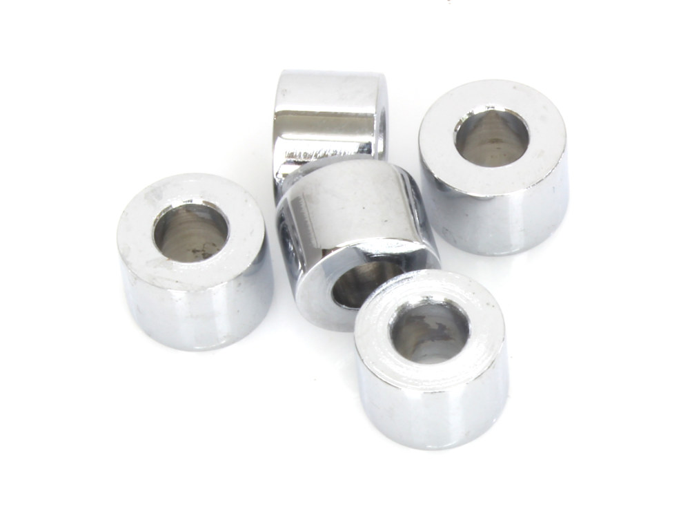 1/4in. ID x 3/8in. Wide Steel Spacers - Chrome. Pack 5.
