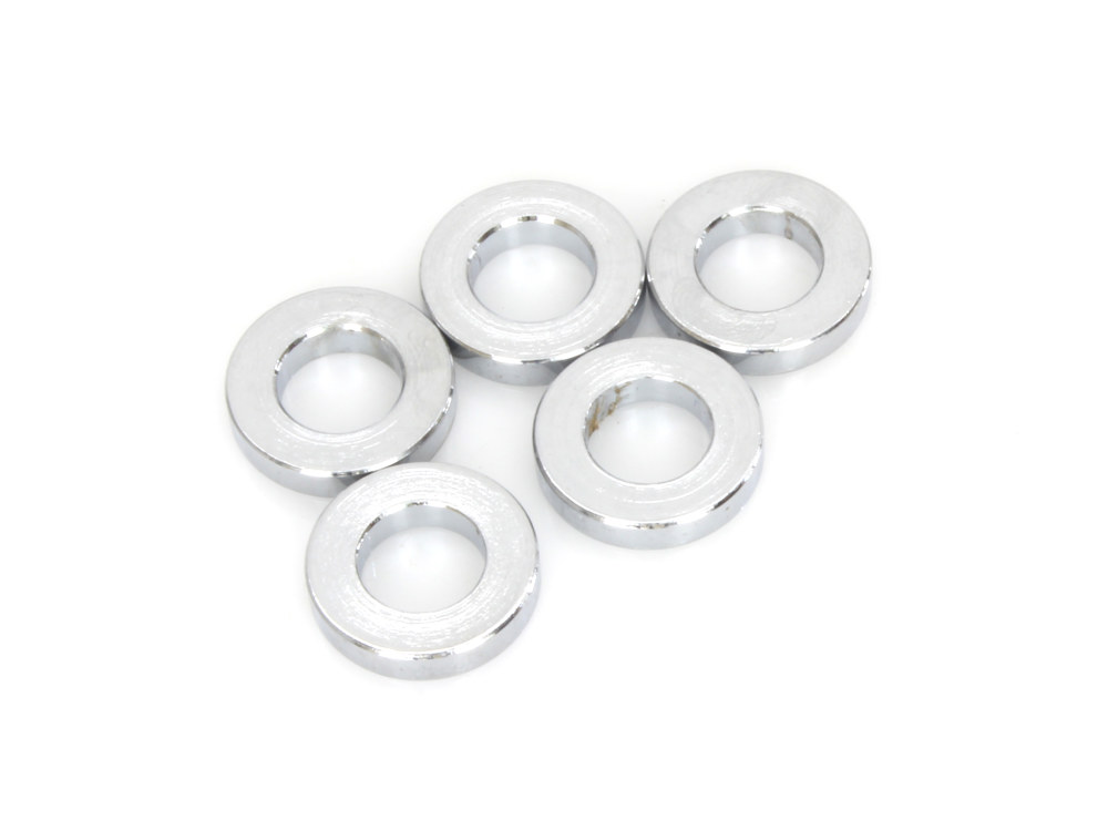 5/16in. ID x 1/8in. Wide Steel Spacers – Chrome. Pack 5.