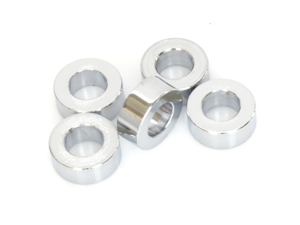5/16in. ID x 1/4in. Wide Steel Spacers – Chrome. Pack 5.