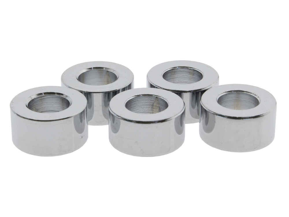 3/8in. ID x 3/8in. Wide Steel Spacers – Chrome. Pack 5.