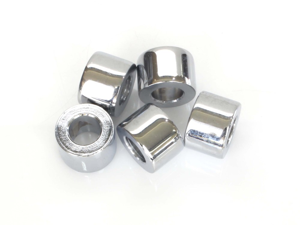 3/8in. ID x 1/2in. Wide Steel Spacers - Chrome. Pack 5.
