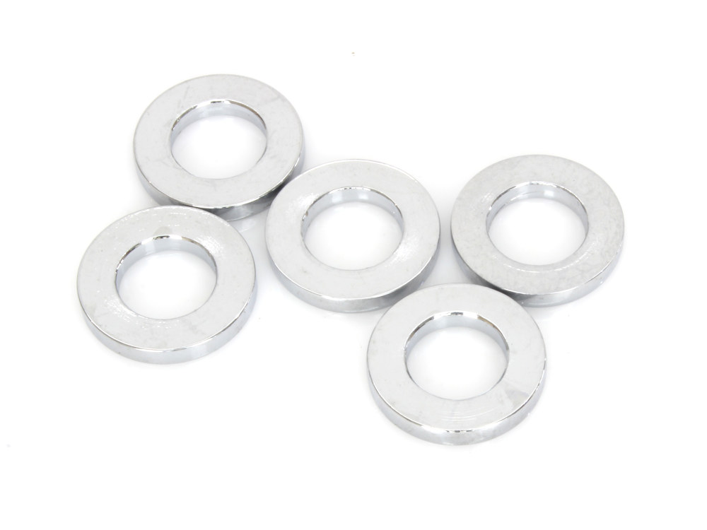 1/2in. ID x 1/8in. Wide Steel Spacers – Chrome. Pack 5.