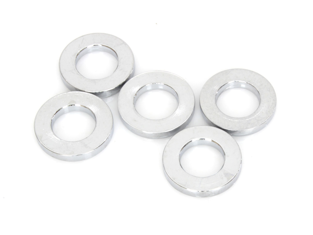 1/2in. ID x 1/8in. Wide Steel Spacers - Chrome. Pack 5.