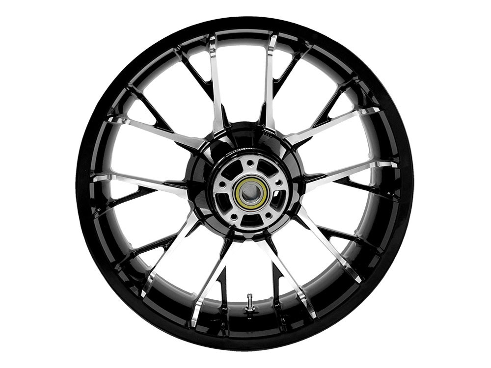 18in. x 5.50in. wide Marlin 3D Wheel with Rear Hub - Black Cut. Fits Touring 2009up with ABS