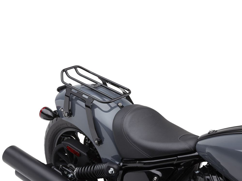 Quick Detachable Solo Seat Luggage Rack – Black. Fits Indian Cruiser 2022up
