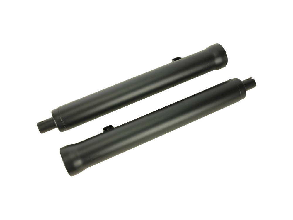 4in. Slip-On Mufflers - Black. Fits Indian Big Twin with Leather Bags or No Saddle Bags. 