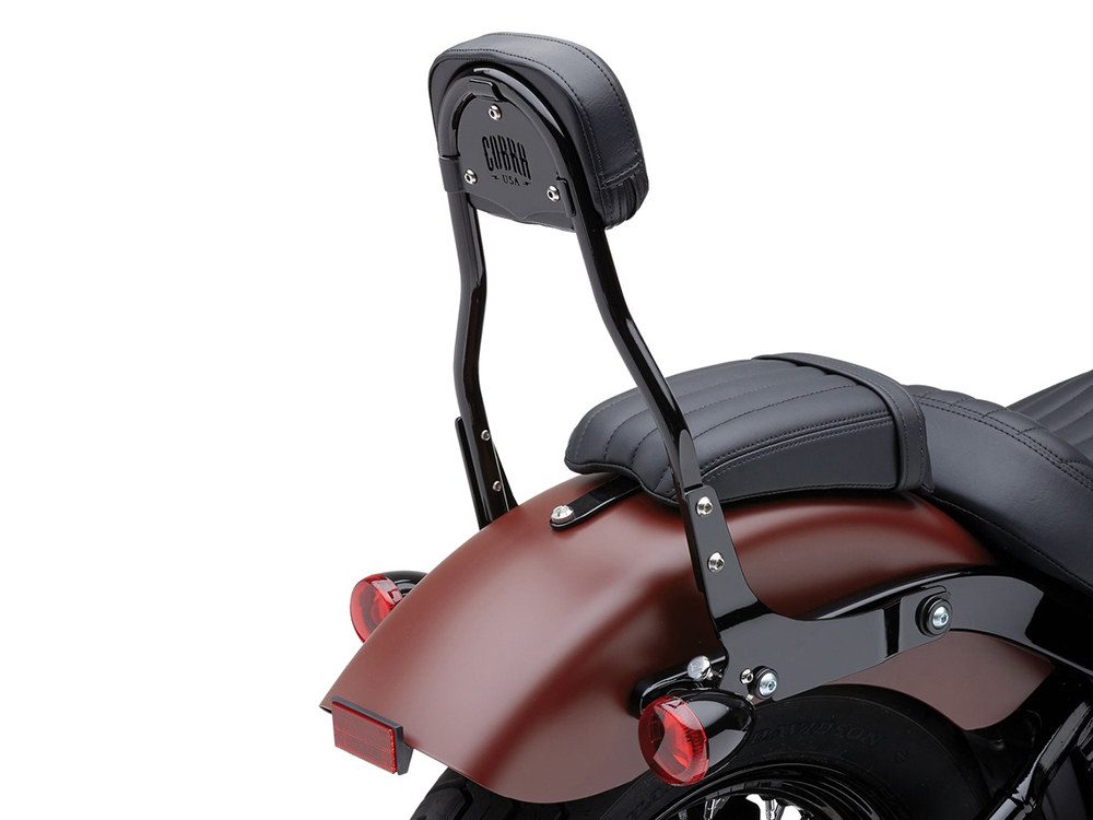 Short Quick Detachable Sissy Bar Kit - Black. Fits Deluxe, Heritage Classic, Softail Slim & Street Bob 2018up & Standard 2020up.