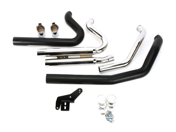 Speedster Slashdown Exhaust - Black with Chrome Tips. Fits Heritage Classic & Sport Glide 2018up.
