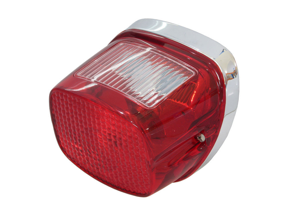 Taillight with Red Lens. Fits most Big Twin & Sportster 1973-1998.